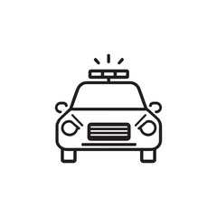 minimalist police car outline drawing for commercial use