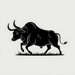 Obraz premium bull on white background