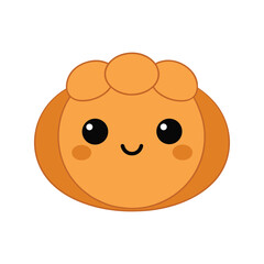Cute Orange Cartoon Character with Smiling Face