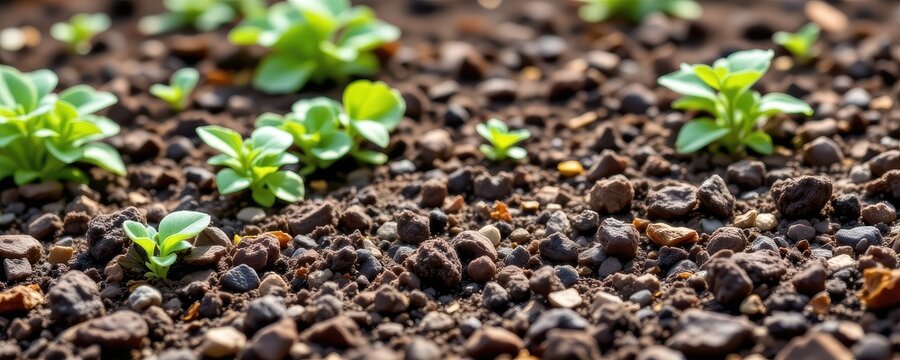 natural mulch covering soil in organic vegetable beds, retaining moisture and suppressing weeds.