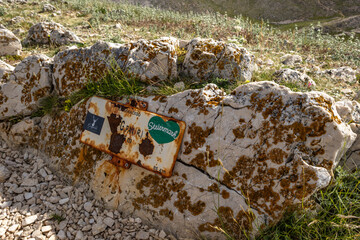 The top of Mount Bag, the entrance to the Bag peak on the island of KRK,