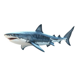 Obraz premium Tiger Shark isolated on transparent background.