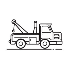 Naklejka premium minimalist tow truck outline drawing vector