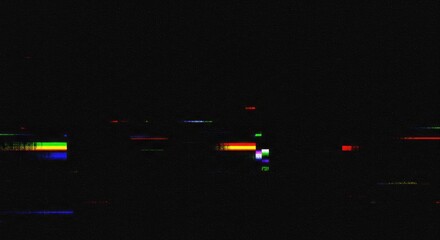 Digital Glitch Image with Colorful Static Lines