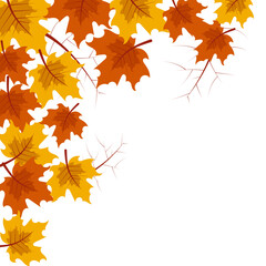 Fototapeta premium Autumn Leaves Corner Decoration