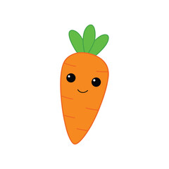 Cute Cartoon Carrot with a Happy Face