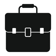 Black Briefcase Silhouette Vector Icon