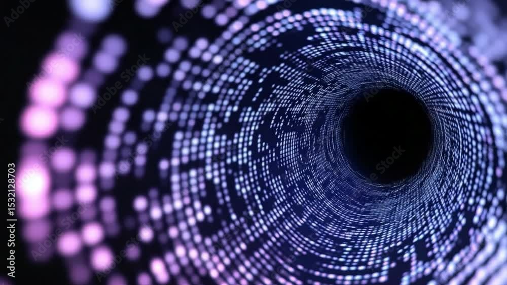 Poster Tunnel of Information: Dive into a world of data and innovation with this captivating visual, showcasing an abstract tunnel of light and information. Evoke a sense of exploration, technology.