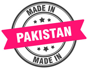 Made in Pakistan round sign. Made in Pakistan stamp.