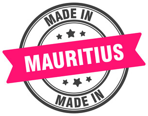 Made in Mauritius round sign. Made in Mauritius stamp.