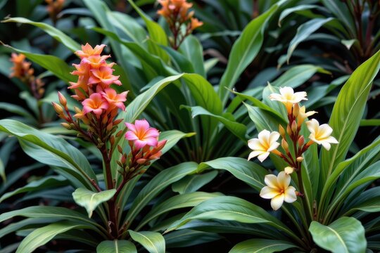 tropical plants in humid climates displaying seasonal changes in flowering to coincide with rainy or dry periods.