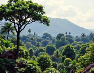 humid tropical zones supporting large emergent trees that tower above dense forest canopies for sunlight access.