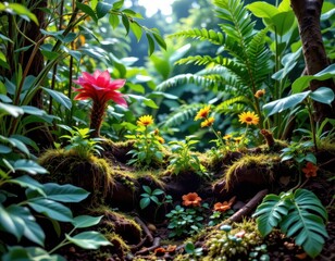 natural vegetation in humid tropical regions cycling nutrients rapidly due to constant decomposition aided by moisture.