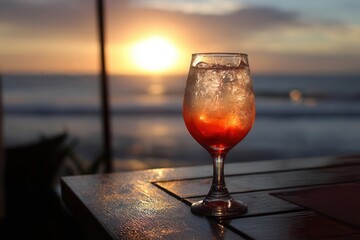 Sunset Cocktail Hour by the Sea