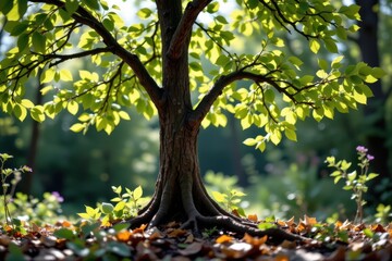 decaying tree leaves and wood release carbon back into the soil and atmosphere, completing the natural carbon cycle essential for ecosystem health.