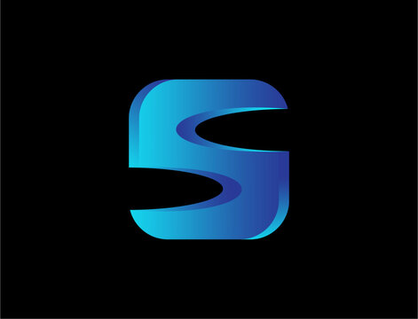 Abstract letter s graphic design 3d