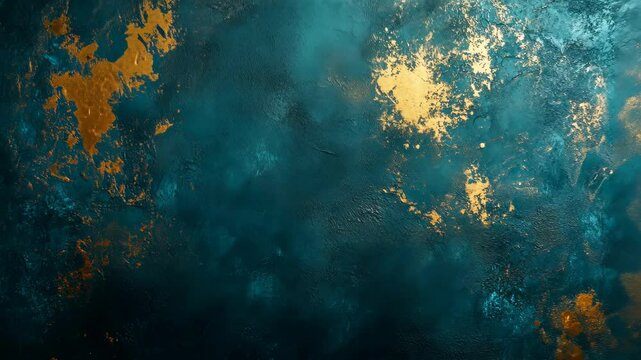 Teal and gold textured abstract background