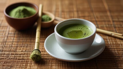 Traditional Matcha Tea Setting