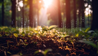 Digital growth in the forest, Binary data meets natural plant life