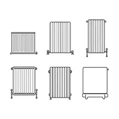 Radiator Heating System Outline Minimalist Vector Art
