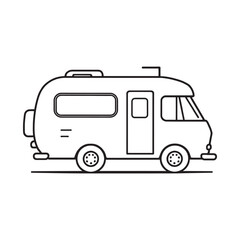 Recreational Vehicle Outline Drawing Illustration