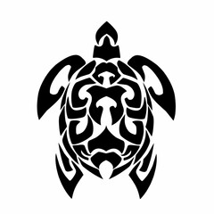 abstract tribal art turtle tattoo design suitable for elements