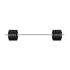 Straight Barbell with Weight Plates – Gym Equipment Vector Illustration
