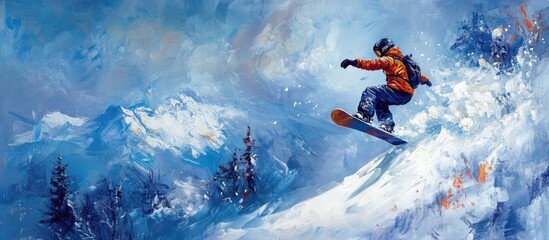 Snowboarder in flight