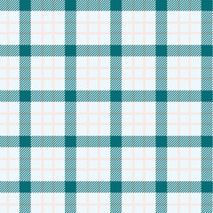 Seamless teal and light pink plaid pattern design for fabric, wallpaper, and backgrounds