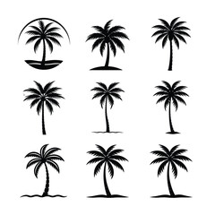 set of palm trees