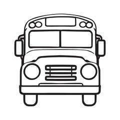school bus outline drawing minimalist vector design