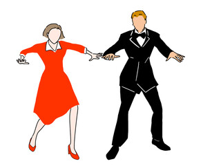 ダンスのポーズをキメる男女のペア