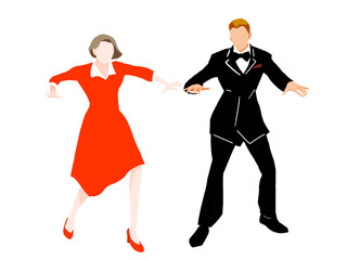 ダンスのポーズをキメる男女のペア