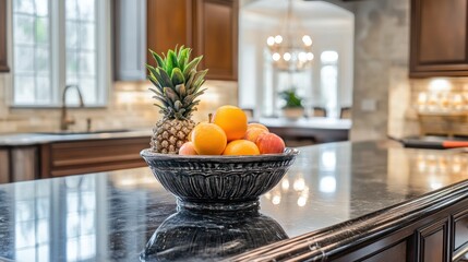 Fresh Fruit Bowl in Luxurious Kitchen