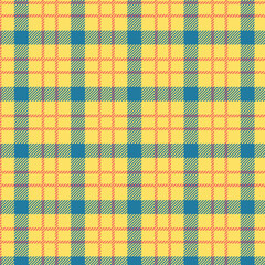 Seamless yellow plaid with blue and red stripes design for fabric, wallpaper, and backgrounds