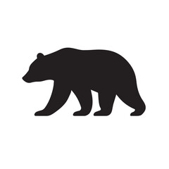 Fototapeta premium Silhouette of a Bear Walking with Strong Body and Legs