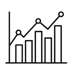 Minimal Graph Outline Vector Icon Design