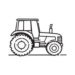 Simple tractor outline artwork for design