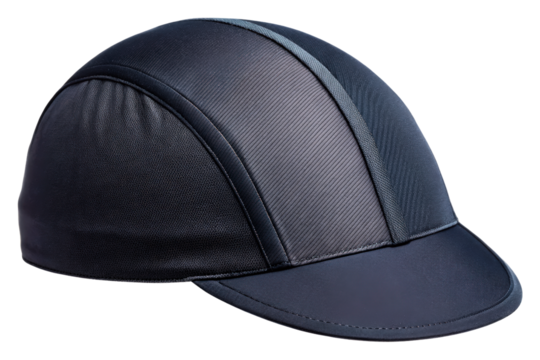 Dark blue cycling cap with a subtle pattern isolated with transparent background