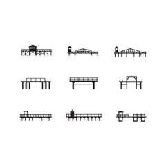 Obraz premium Simple vector illustration of a pier at sunset scene