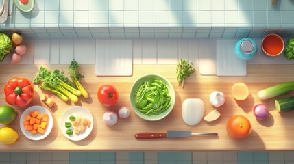 Vibrant Kitchen Prep: A Sunny Day's  Healthy Meal