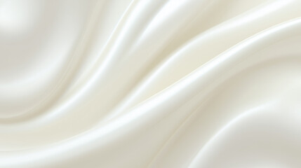 Obraz premium Smooth cream-colored silk fabric with elegant folds and soft glossy texture. 