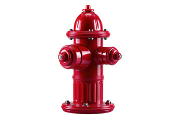 Bright red fire hydrant isolated on a transparent background for emergency services