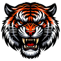 Obraz premium Majestic Tiger Head Roar: Fierce Predator in Wild Nature