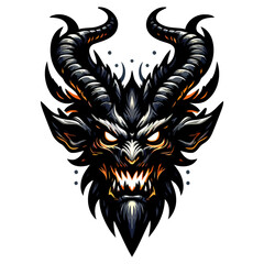 Fierce Demon Head: Dark Fantasy Creature Illustration