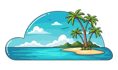 tropical island with palm trees