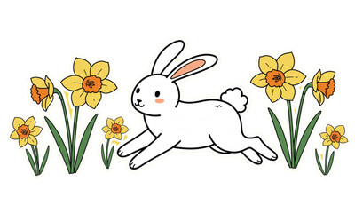 easter bunny with easter eggs