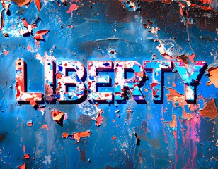 Liberty or Death: Grunge Text Art with Abstract Paint Splatter