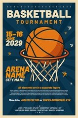 Exciting Basketball Tournament Promotional Poster