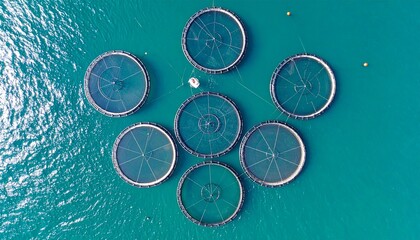 Industrial modern fish farm, aquaculture, fishing industry